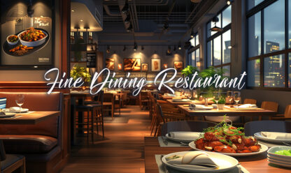 Fine Dining Restaurant - Food Business Image with Text